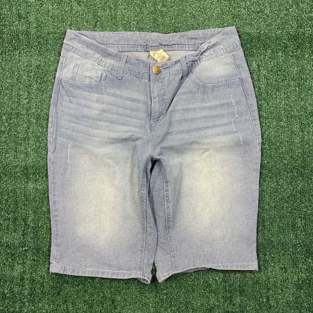 2000's Faded Glory Pinstripe Denim Shorts
